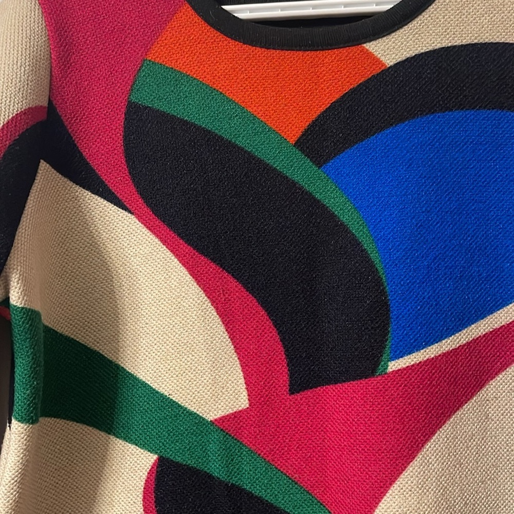 Colorful Abstract Sweater Dress - Picture 2 of 5
